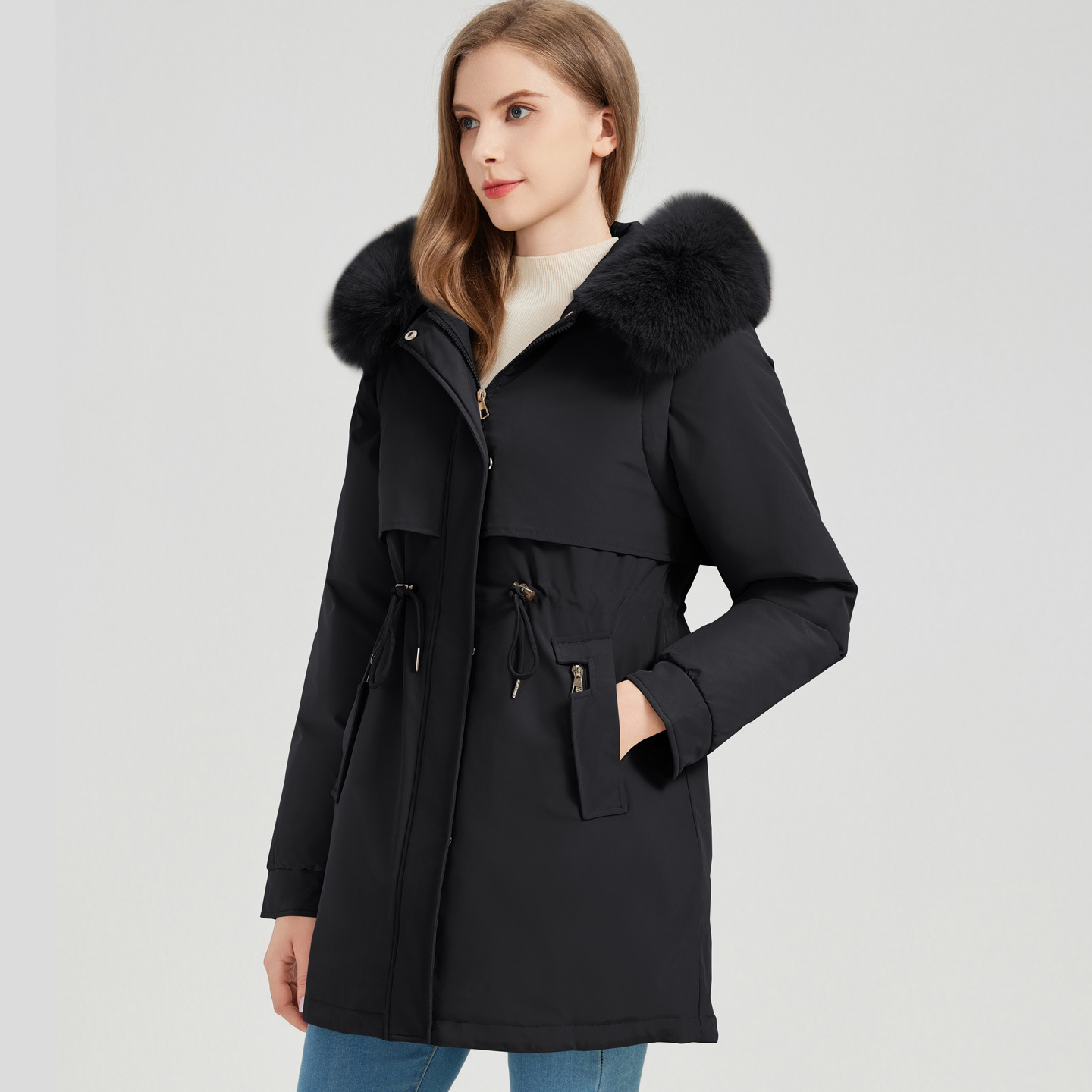 Transfronterizo Packer algodón de mujer invierno 2025 nuevo algodón de cintura chaqueta de algodón largo y grueso chaqueta de lana image 7