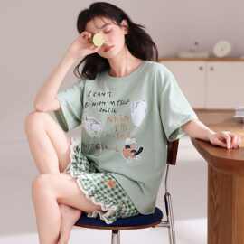 2026夏季新款莱赛尔凉感雪花棉带胸垫套头背心短裤睡衣女