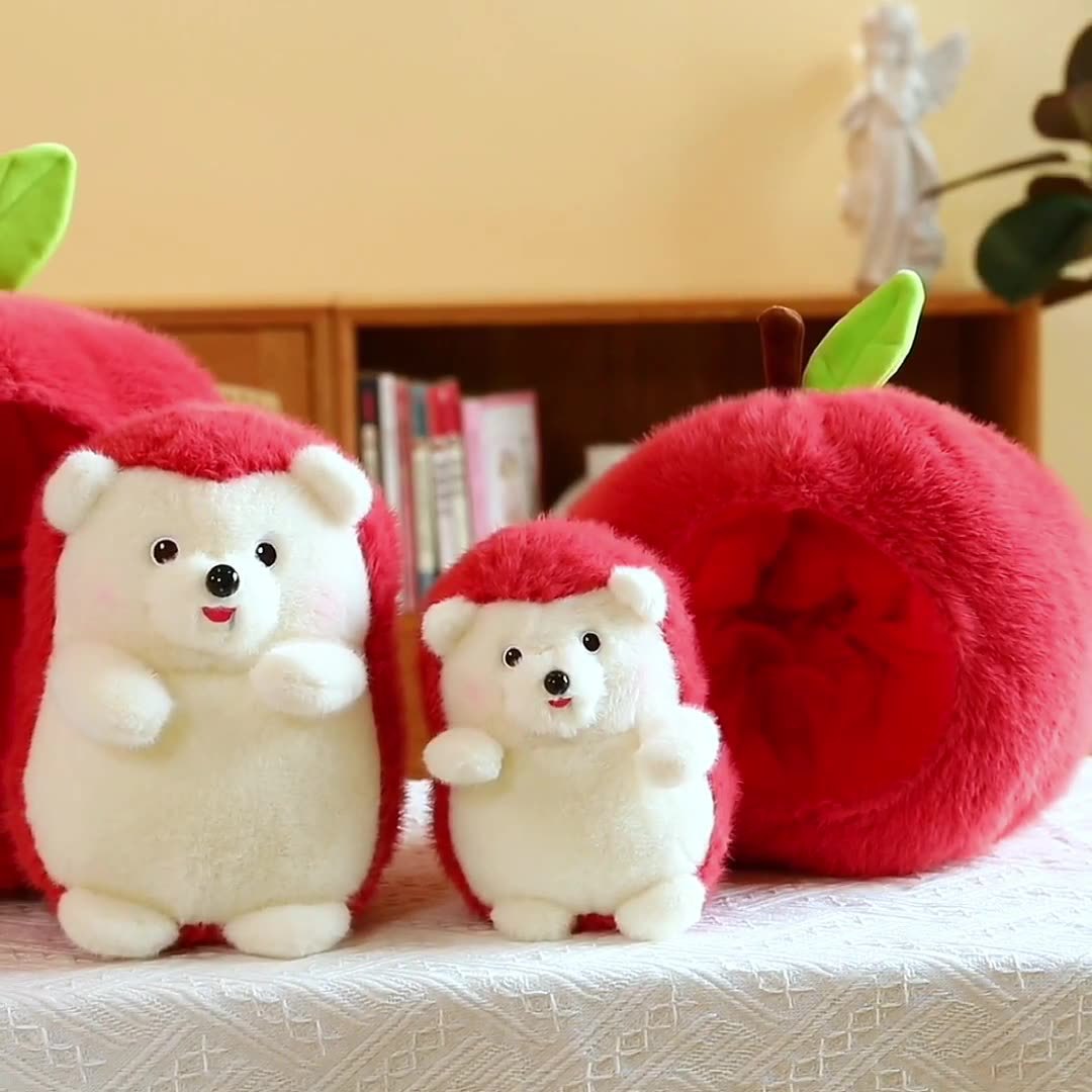 Juguete de peluche de erizo de manzana transfronterizo roba muñecas regalo de cumpleaños fruta de simulación desmontable para enviar muñecas