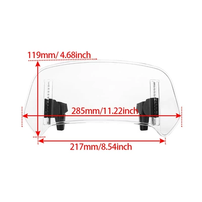 Cross-Border Popular Product Suitable for Kawasaki, Honda, Bmw, Yamaha, Suzuki Modification, Height-Adjustable Windshield, Adjustable Windscreen (Motorcycle front windshield) - folding-small-windscreen-white