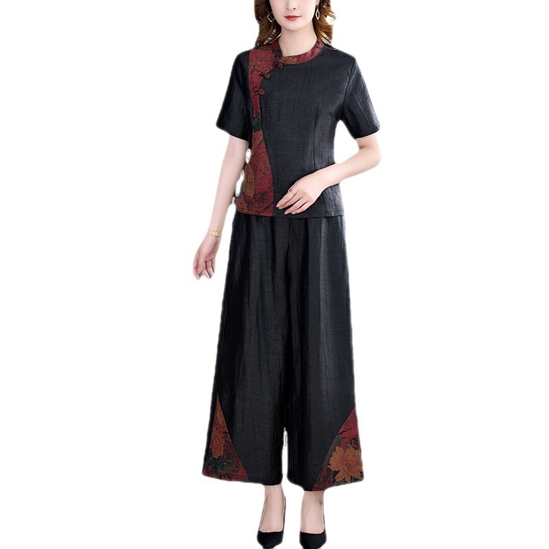 高品質の香雲紗のシルクの洋服のレトロなドレスは軽くて豪華な若いお母さんの中年の婦人服のファッションのカジュアルなスーツです。|undefined