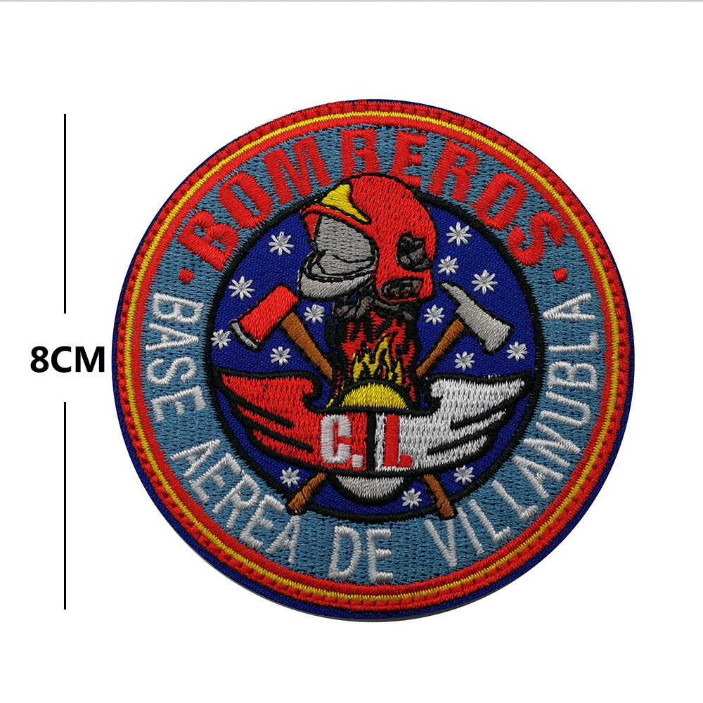 Bordado de suministro de comercio electrónico transfronterizo brazalete español España etiqueta de tela parche bordado sello moral de velcro