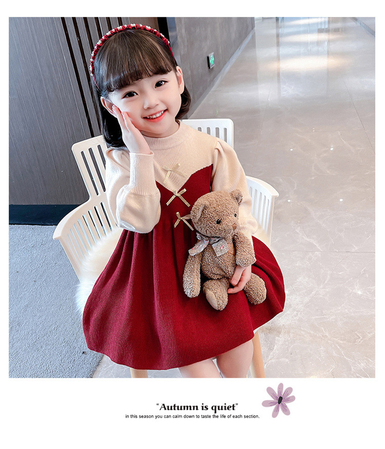 2024 Girls' New Dress Skirt Korean Edition Princess Artist Hat Knitted Thread Baby Children_voghion.com