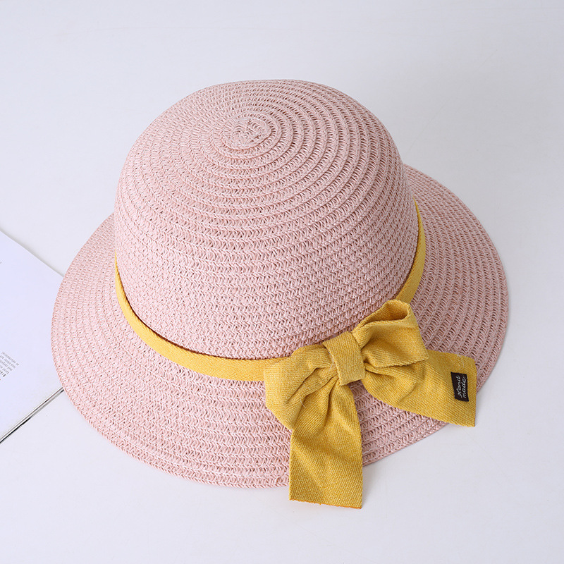 147g Weight Hat Classification straw Fabric Type Straw Hat Hats Type 1 Piece, 1 Set Quantity Holiday, Outdoor Occasion Bow Knot Pattern All Seasons Season Children Unisex Gender Sweet Style Children Unisex Sweet Bow Knot Straw Hat 19