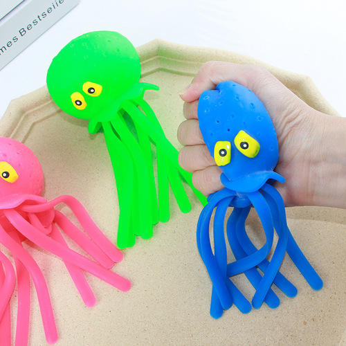 Water Play Octopus Squeeze Fun Toy Ocean Animal Children's Bath Pool Beach Octopus Water Play Toy Stress Relief