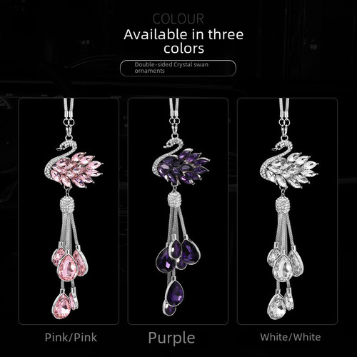 Car ornament crystal swan, car interior hanging decoration, women's high-end cute personalized pendant, creative hanging and decoration for car interior