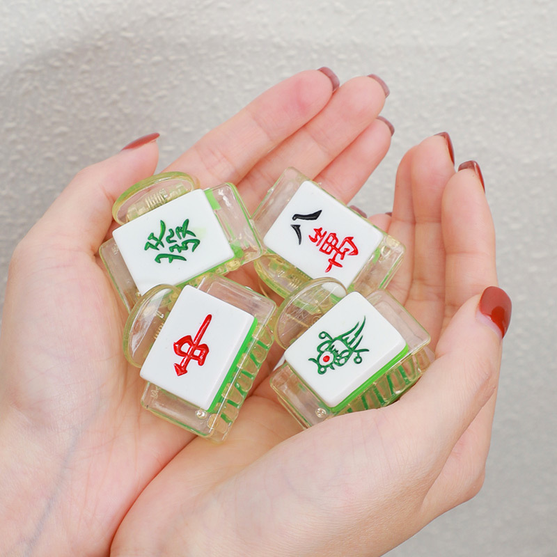 2022 New Funny Mahjong Hairpin Back of Head Small Hairpin Hairpin Internet Celebrity Fun Clip Women's Headwear