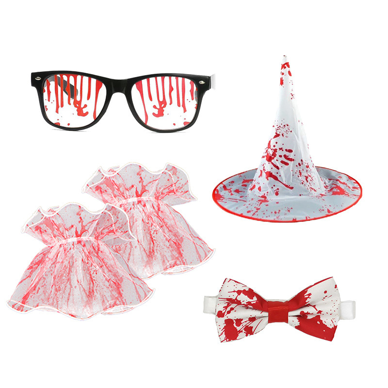 Amazon nuevo Halloween Bloodstain Horror Costume Fantasmas Feast Witch Party Accessories Disfraces de baile de maquillaje