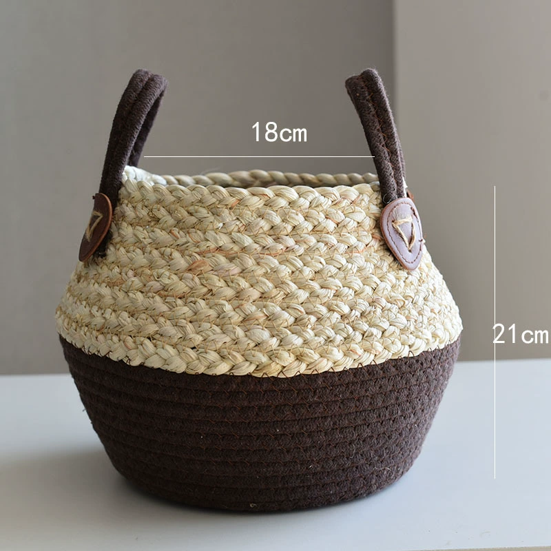Соломенная корзина, цветочный горшок, лампа для растений, плетеная сумка, украшения