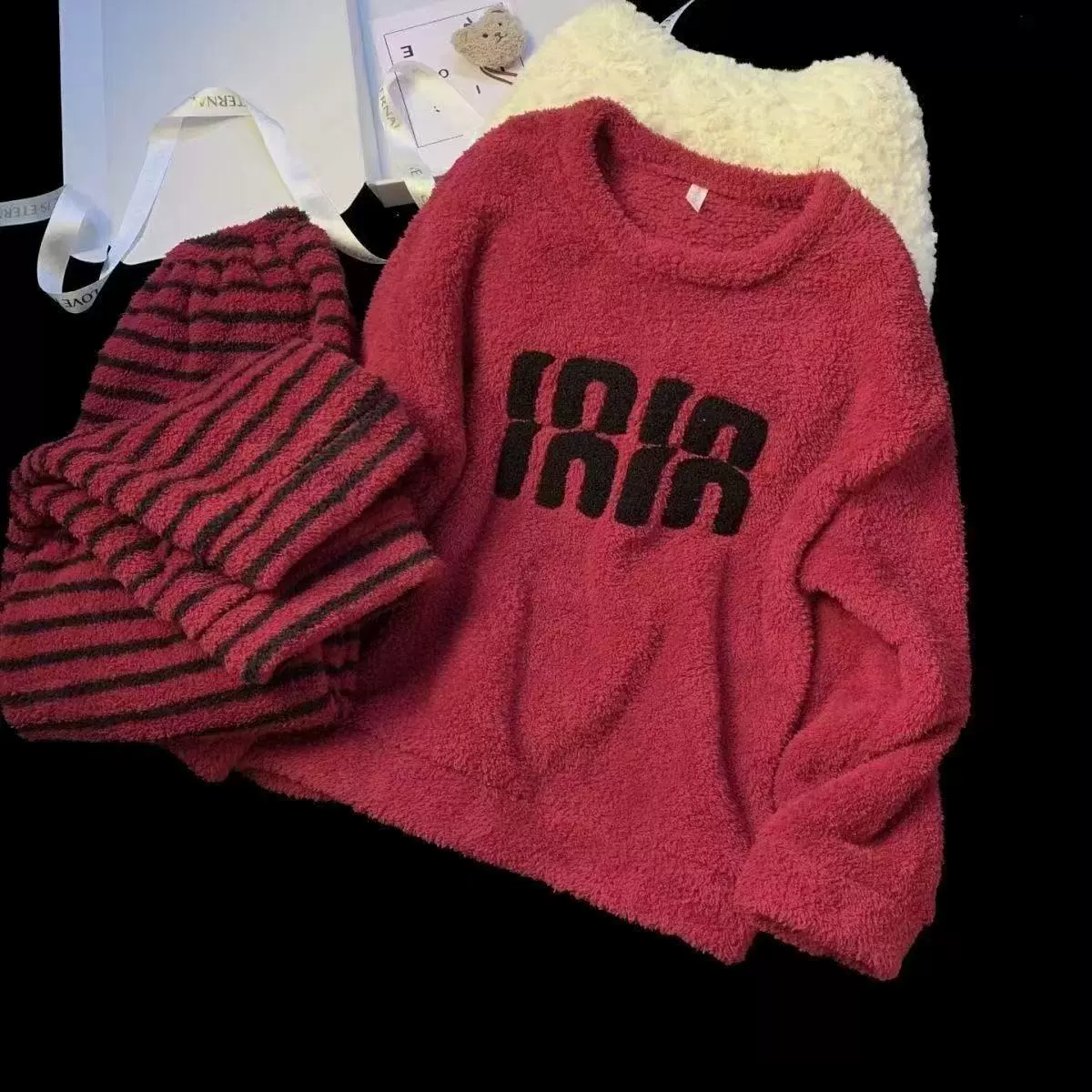 Пижамный набор Coral Velvet, фланелевая и полувельветовая отделка, женская демисезонная, 2025
