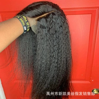 Kinky Straight Lace Front Human Hair Wig真人发曲发头套 现货
