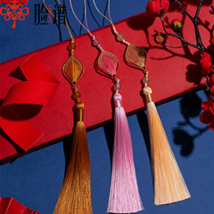 Long 16CM golden branches and jade leaves tassels Suizi Guochao fan pendant cheongsam Hanfu pressed placket tassel pendant wholesale