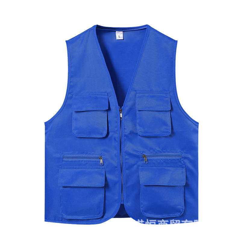 Chaleco para niños logotipo personalizado ropa de trabajo de varios bolsillos impresión pequeño reportero voluntario estudio chaleco de campamento de verano