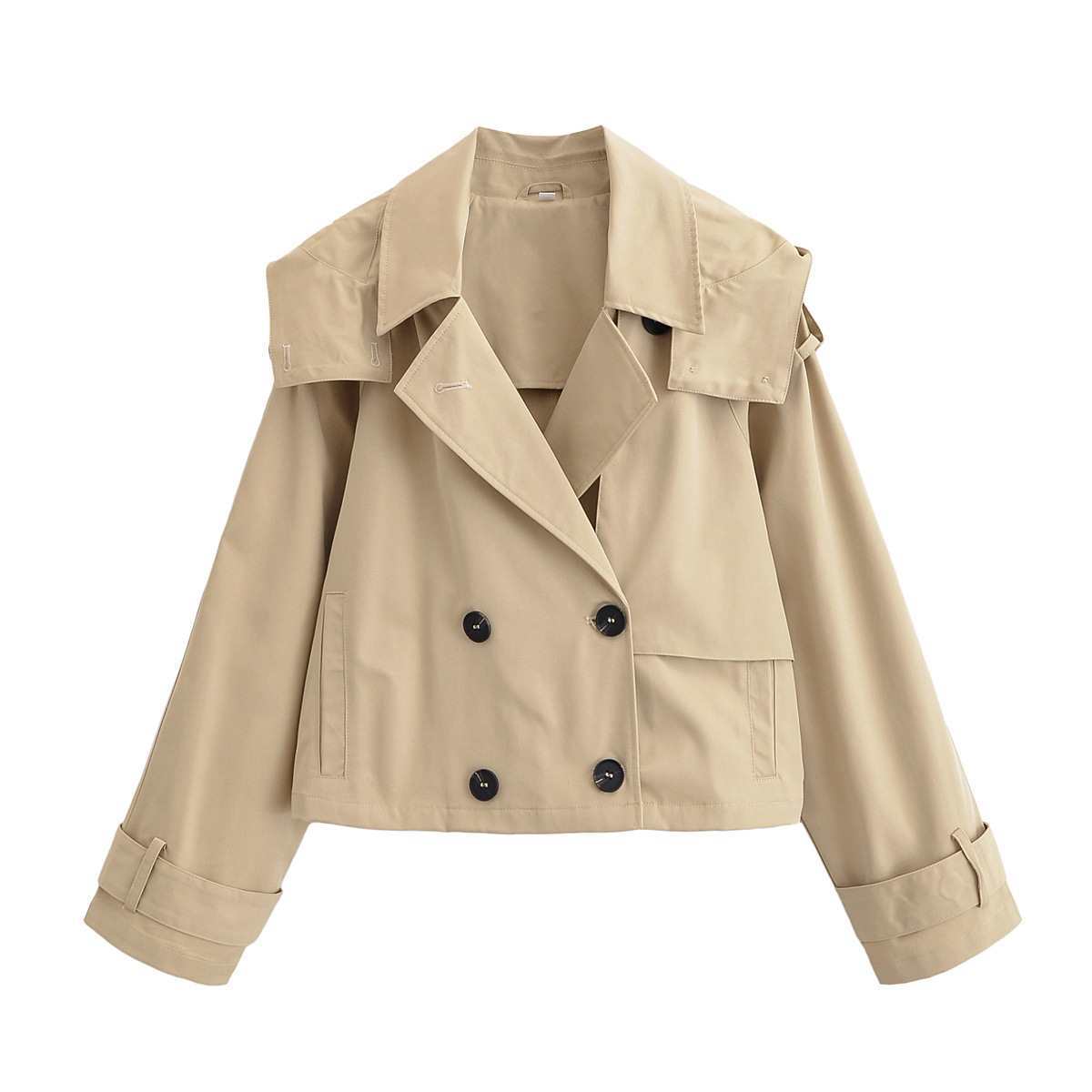 European and American New Summer Street Fashion Women's Short Windbreaker Jacket Hooded Cross-Border Weaving