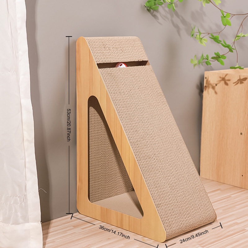 Rascador para Gatos Triangular Grande de Cartón Corrugado Resistente a los Arañazos, Juguete para Gatos Antiarañazos para Sofá