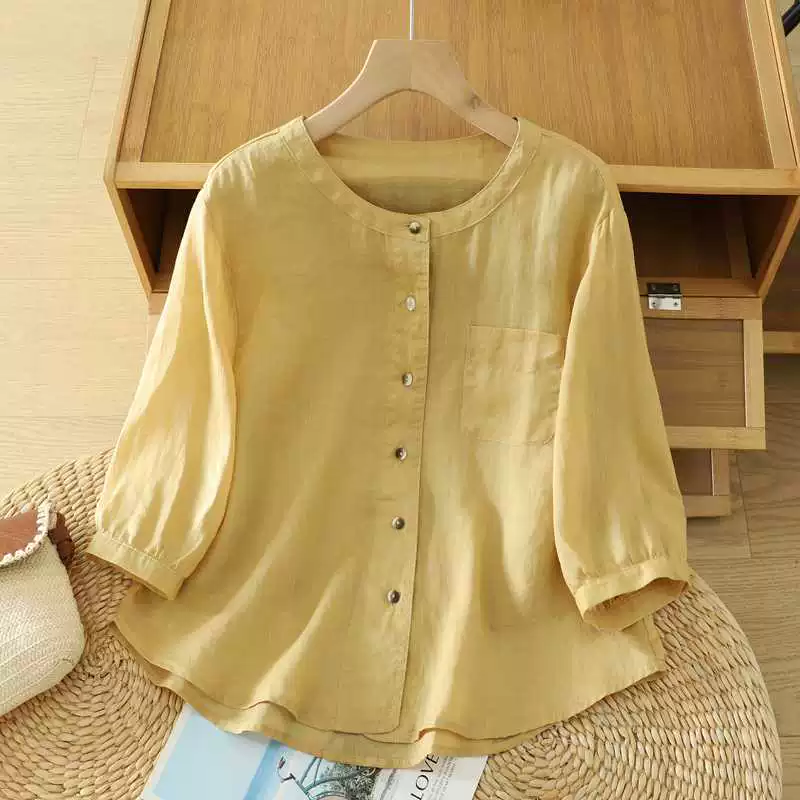 Solid short fashionable shirt, city style