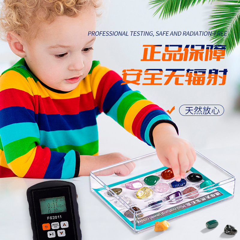 Cross-border wholesale 15 kinds of natural crystal raw gemstone children's toys mini collection brain-training decorative bilingual teaching