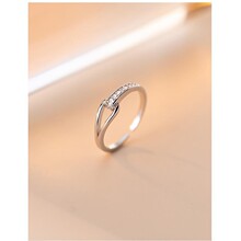 新款个性闪钻戒指女简约轻奢感甜美镂空水滴百搭气质开口指环批发