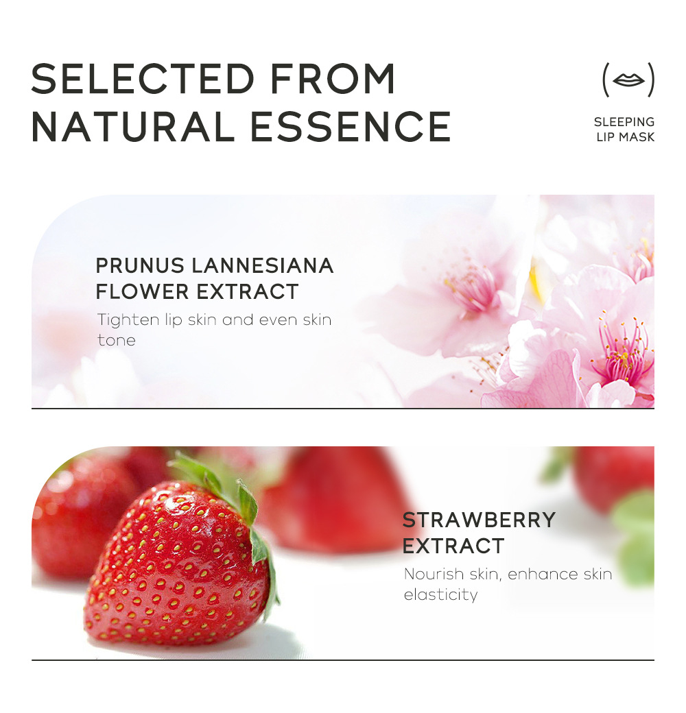 Cross-border QUIYUM Strawberry Sleep Lip Mask 15g Hydrating and moisturizing Lipstick Softening Keratin Moisturizing Factory wholesale undefined