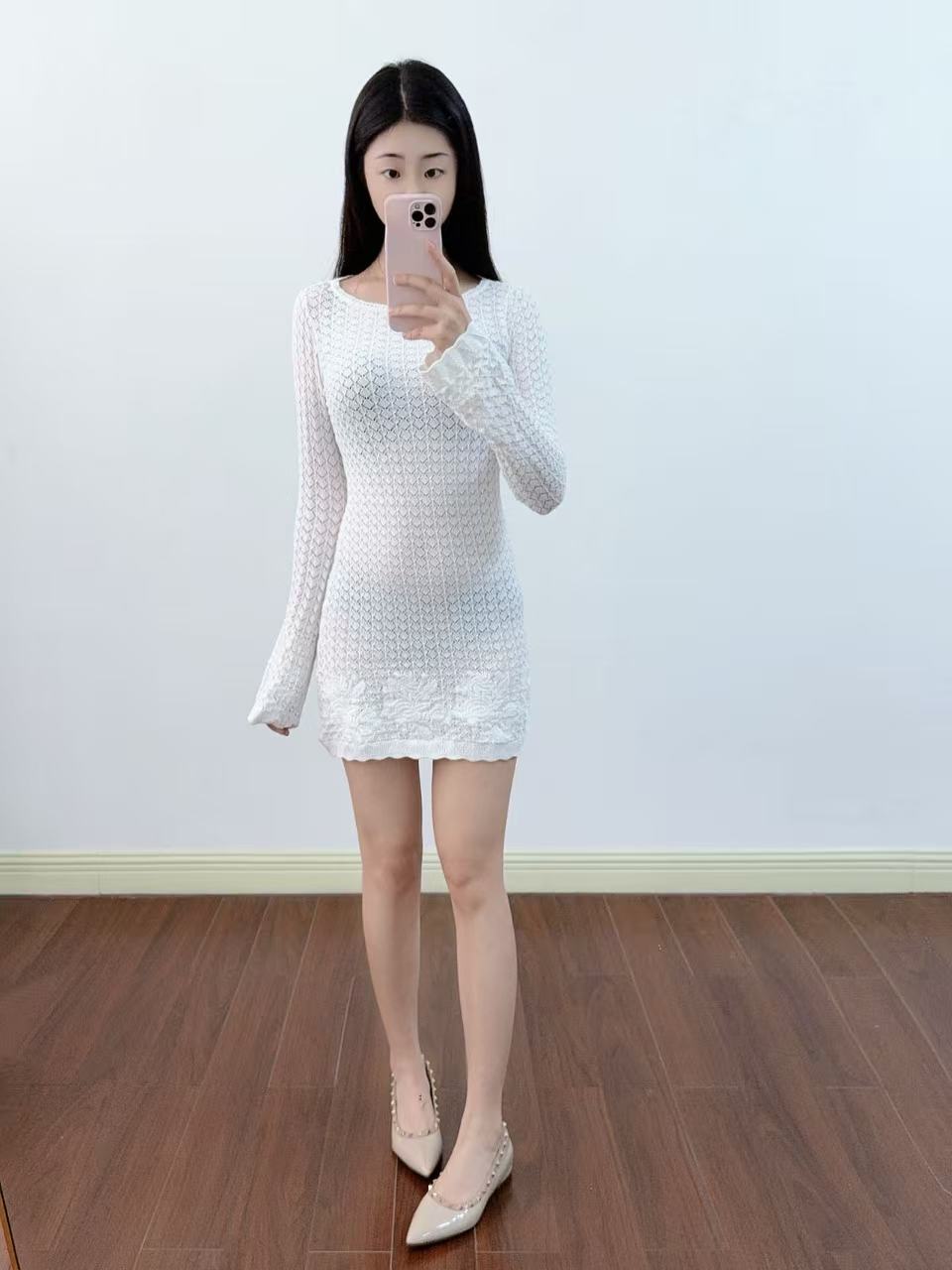Summer elegant sexy knitted long-sleeve