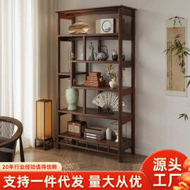 博古架实木中式摆件展示柜茶室茶具古董置物架客厅隔断多宝阁书架