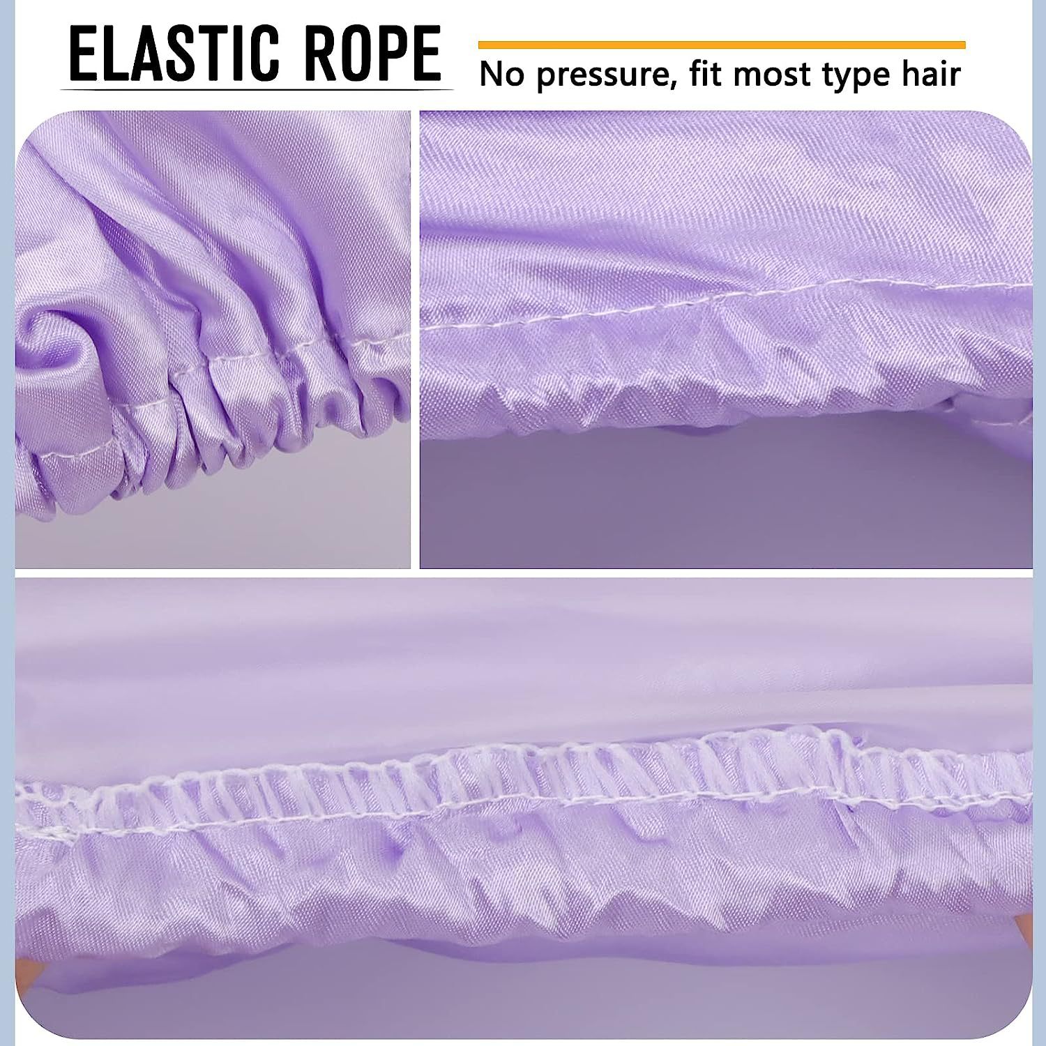 Gorro de ducha de Amazon transfronterizo de doble capa impermeable de las mujeres Home baño a prueba de humo cuidado del cabello quimioterapia espesado PEVA al por mayor