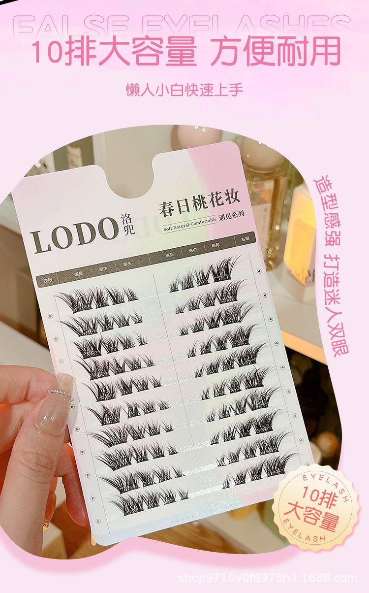 Luodou's popular segmented slanting flying sister style fox style segmented charming makeup, Spring peach blossom makeup series, natural and fake Specification drawing