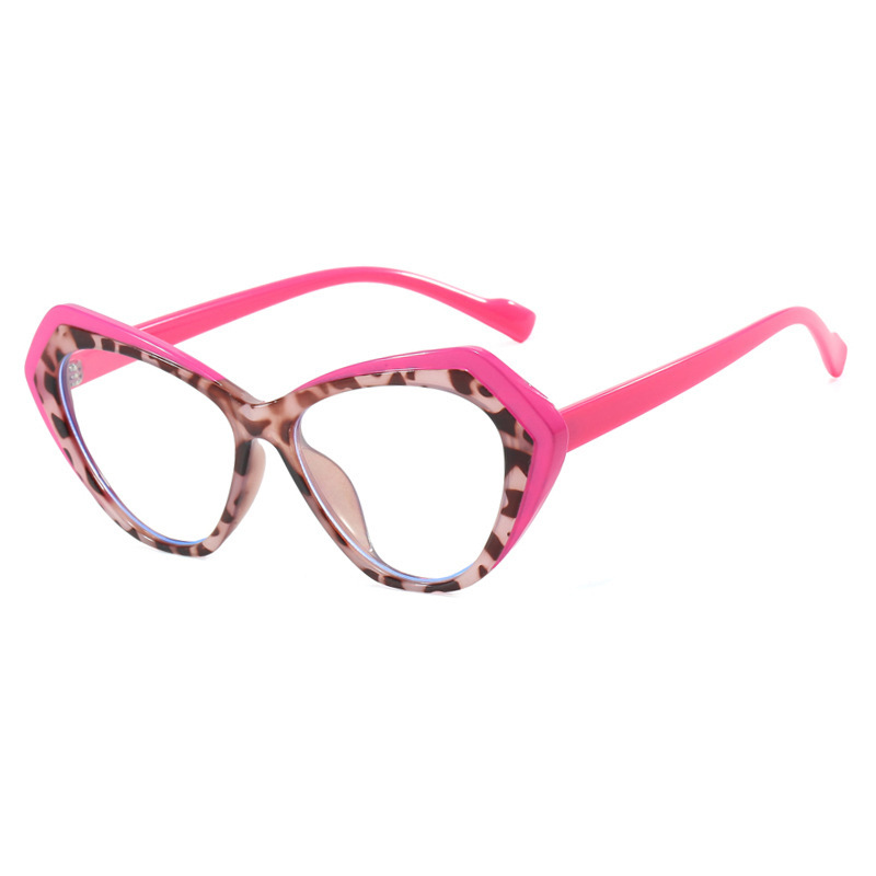 Nuevo ojo de gato irregular a juego de colores europeo y americano espejo plano anti-luz azul TR90 gafas de marco de miopía sin maquillaje