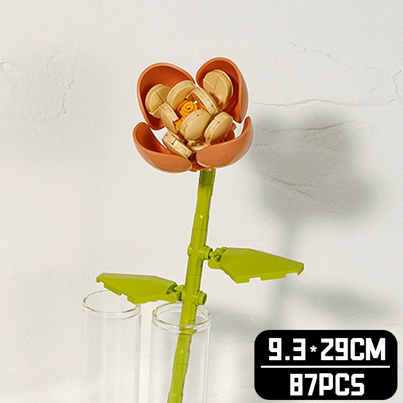 Realistic Table Flower Set, DIY Miniature Bouquet Constructor, Assorted Rose & Sunflower Models, Gift