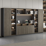 木质老板办公室书柜轻奢简约资料文件柜展示柜经理室背景储藏柜