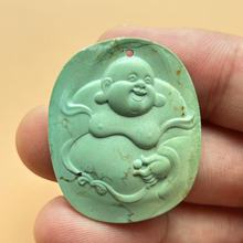 沁胶绿松石弥勒佛吊坠