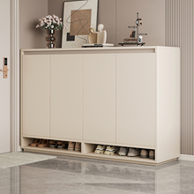 入户奶油风鞋柜家用门口室内靠墙玄关柜一体大容量储物收纳柜鞋架