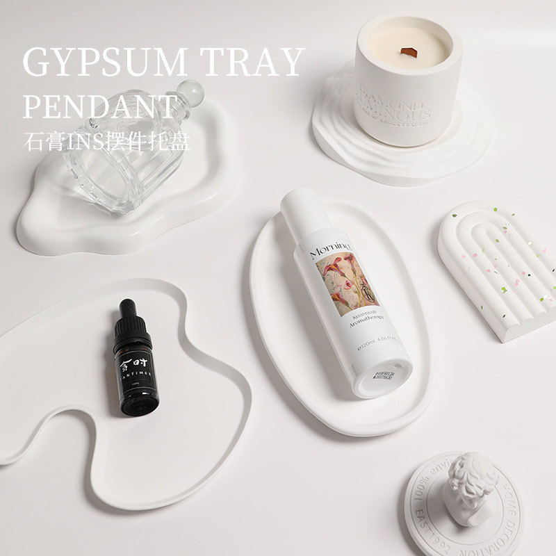 Plain Ins Simple Style Scented Candle Plaster Tray Coaster DIY Asymmetrical Photography Props Jewelry Storage Tray Plain Ins Simple Style Scented Candle Plaster Tray Coaster DIY Asymmetrical Photography Props Jewelry Storage Tray