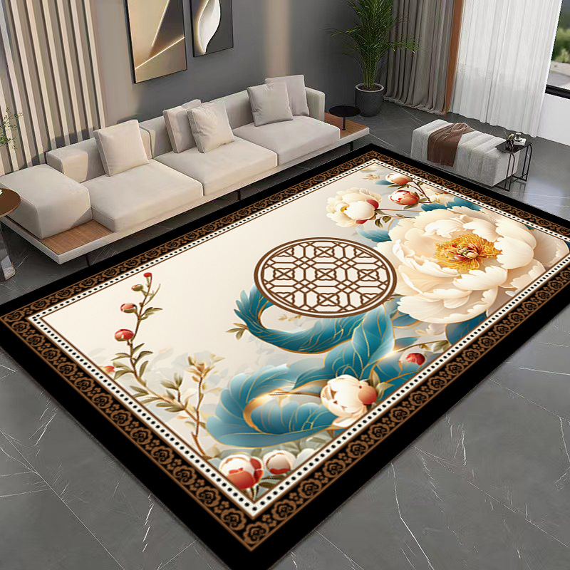 Cross-Border Crystal Velvet New Chinese Style 3D Wohnzimmer Sofa Couchtisch Schlafzimmer Fleckenabweisender Teppich_voghion.com
