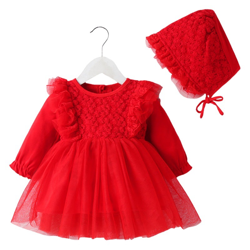 Ropa de luna llena falda de banquete de bebé ropa de bebé vestido de princesa de manga larga ropa de bebé primavera y otoño nuevo estilo