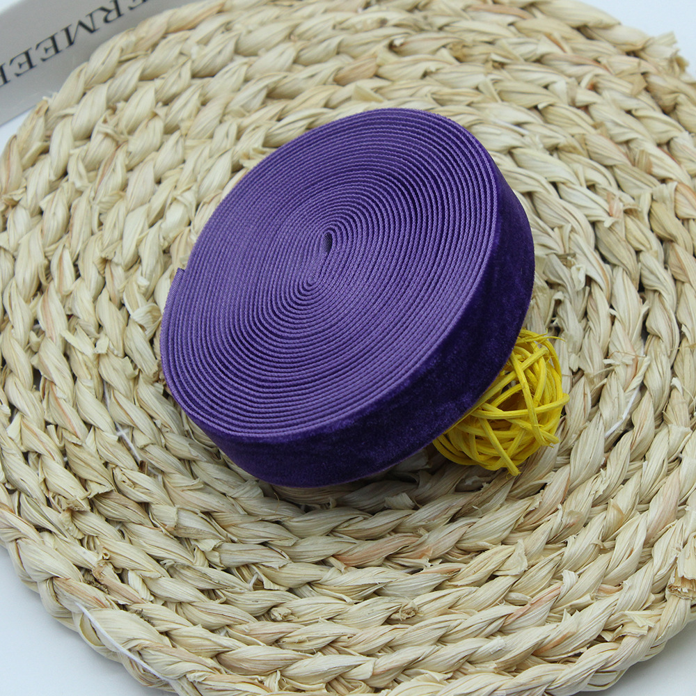 2cm unilateral banda de flocado ropa hecha a mano DIY accesorios, regalo de pastel embalaje de seda de terciopelo