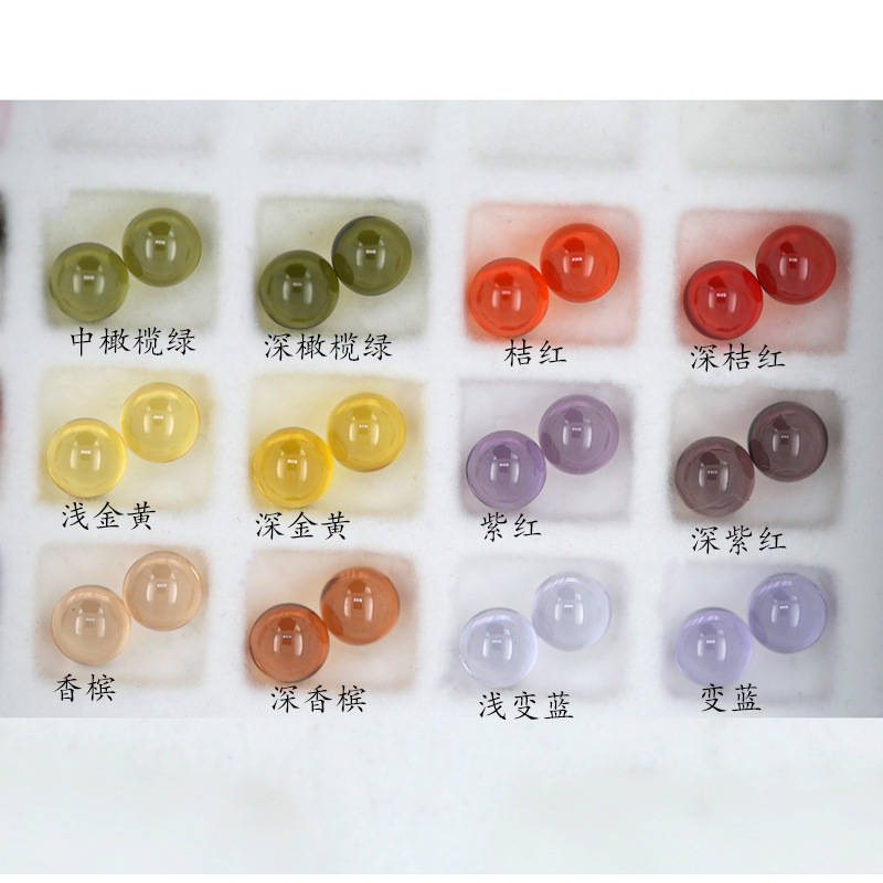 Wuzhou Manufacturer Pink Colored Beads Multi-Size Zircon Round Beads 3-4-5-6-7-8-9 in Stock Supply