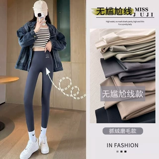 无尴尬线鲨鱼裤女外穿秋冬新款收腹提臀瑜伽芭比磨毛显瘦打底裤