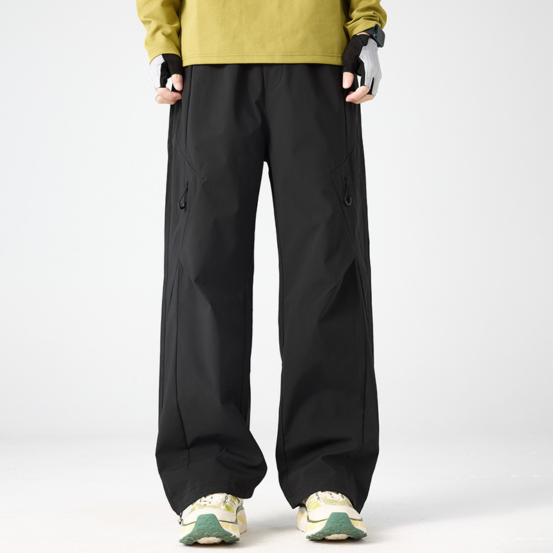 White Hiking Pants for Women, New Summer Style, Petite Workwear Parachute Pants, Windproof and Waterproof Casual Straight-Leg Pants White Hiking Pants for Women, New Summer Style, Petite Workwear Parachute Pants, Windproof and Waterproof Casual Straight-Leg Pants