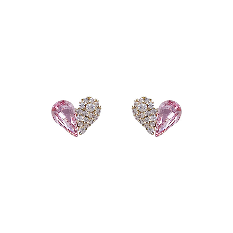 Silberne Nadel, modisch, künstlicher Kristall, Diamantbesatz, europäisch und amerikanisch, schlicht, kleines Pfirsichherz, elegant, hochwertig_voghion.com