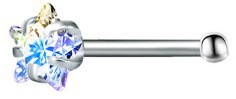 Stainless Steel S L Type Stud European And American Bestselling Heart Zircon Nose Ring Straight Rod Piercing Jewelry_voghion.com