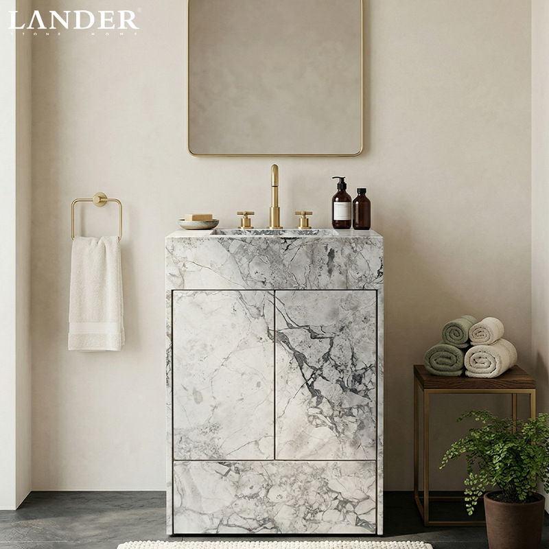 Fish Gray Bathroom Cabinet and Sink, Simple Modern Style, High-End Bathroom Fixtures, Home Decor, Commercial Use, Villa Fish Gray Bathroom Cabinet and Sink, Simple Modern Style, High-End Bathroom Fixtures, Home Decor, Commercial Use, Villa