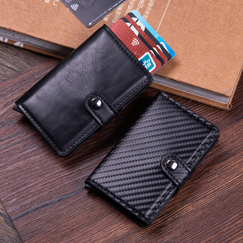 Venta al por mayor de fábrica anti-robo tarjeta swiping bolsa caliente titular de la tarjeta Cartera de aleación de aluminio automático pop-up caja de la tarjeta RFID función