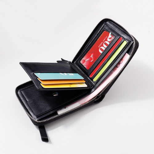 Zipper wallet men's short trendy brand soil folding multi-functional card slot multi-tide style personalized wallet Japanese and Korean youth trend