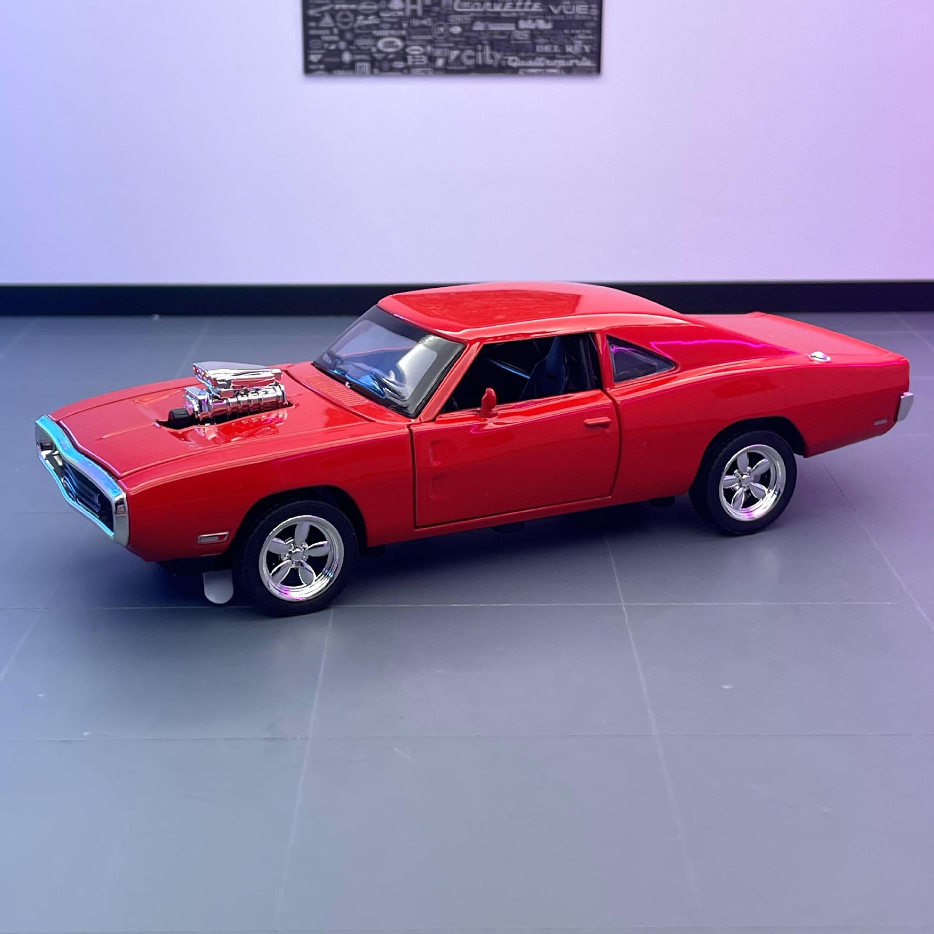 Jianyuan aleación modelo de coche 1:32 Dodge caballo coche deportivo con sonido y luz Tire hacia atrás juguete coche música modelo decoración colección