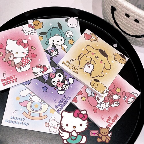 Original new product cute cartoon Kurome sticky notes student learning stationery Sanrio can stick sticky note book