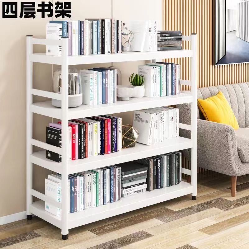 钢制围栏书架落地多层货架收纳客厅书柜厨房多功能宿舍卧室储物架|undefined