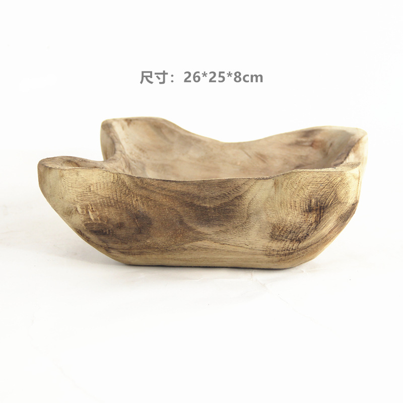 Ventas de la fábrica bandeja de madera hecha a mano decoración plato merienda plato de fruta B & B decoración de escritorio del hogar adornos