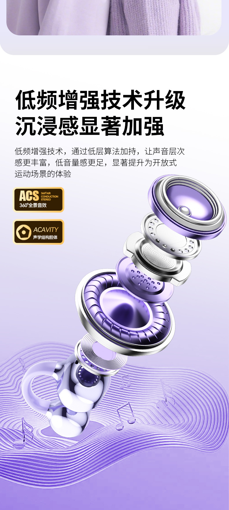 双耳机Q28无线蓝牙耳机耳夹音乐耳机超长续航大容量 舒适入耳高清