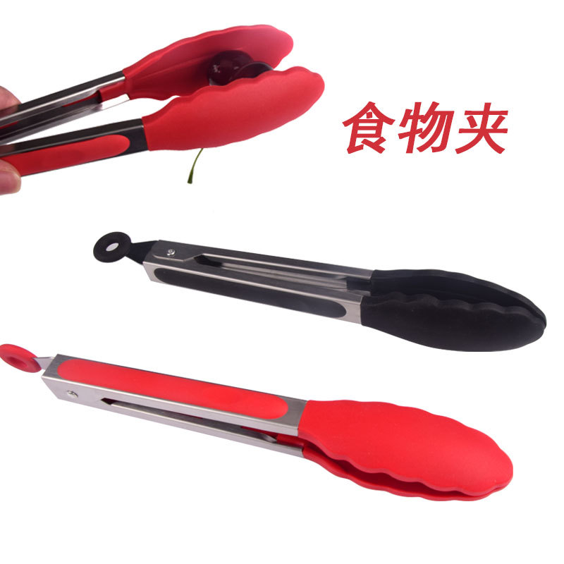 goods in stock Thickening 9 Stainless steel silica gel Food clip High temperature resistance baking Clamp Food clip Barbecue clip Bread clip